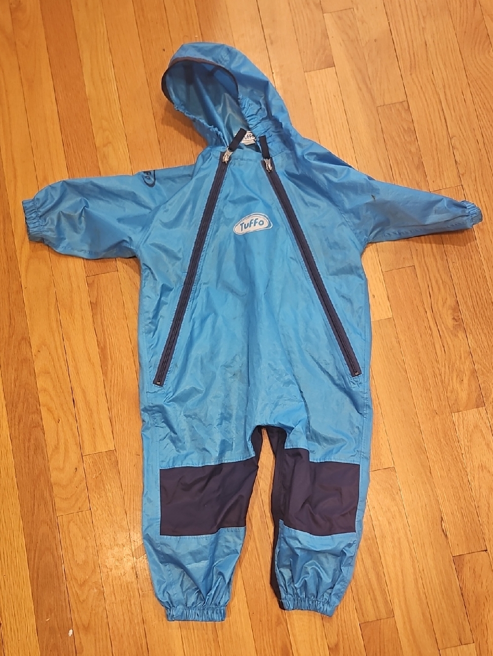 Tuffo Kids' Light Blue Hooded Rain Suit